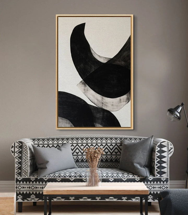 Tableau Ink Mirage en mise en situation salon marocain contemporain — Massinart