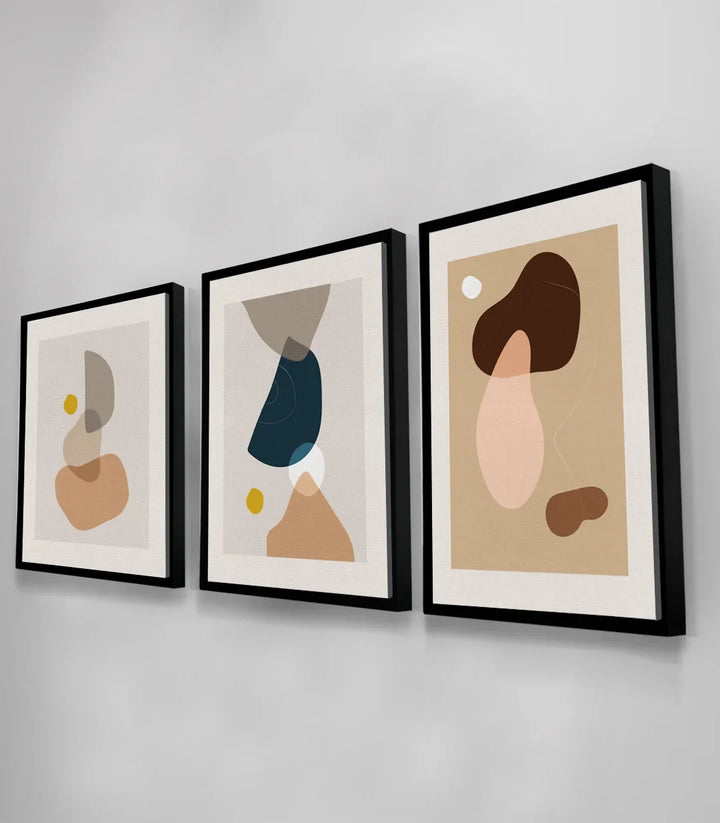 Tableau Echoed Shapes détail panneau gauche formes arrondies Massinart