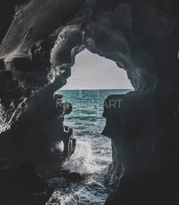 Tableau paysage Grotte d'Hercule Massinart - encadrement noir vertical - Massinart