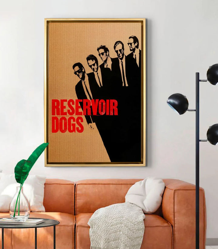 Mise en situation salon moderne affiche Reservoir Dogs Massinart — décoration murale design