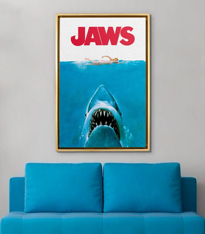 Mise en situation salon moderne affiche Jaws Massinart