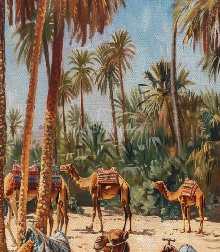 Tableau Nomads paysage palmier oasis marocaine Massinart
