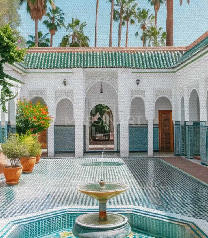 Tableau Palais Bahia style oriental dans intérieur moderne Massinart