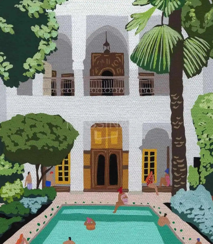 Mise en situation ambiance Tableau Serene Retreat Massinart — couleurs apaisantes