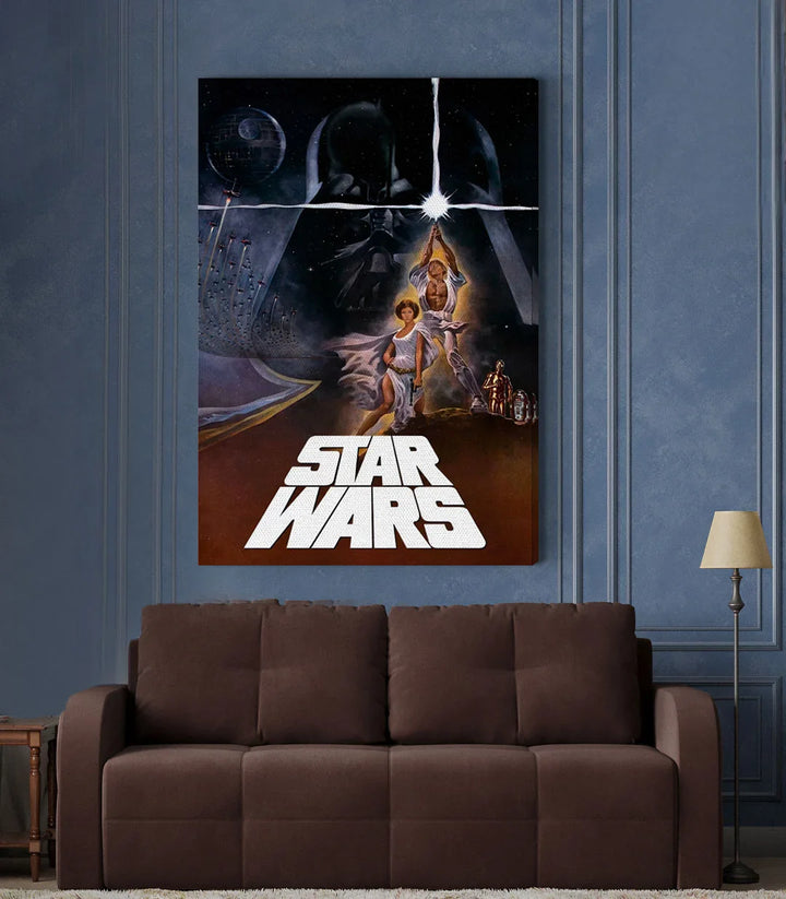 Affiche cinéma Star Wars noir or — intérieur maison Massinart