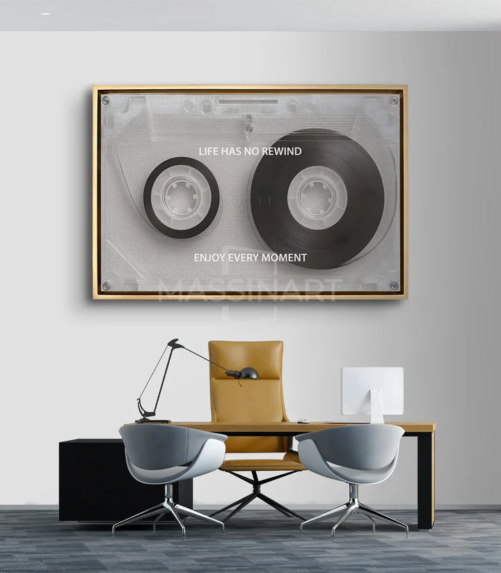 Tableau cassette motivant mise en situation bureau minimaliste — Massinart