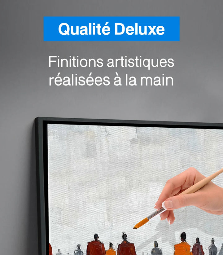 Détail de peinture - silhouettes abstraites et reflets Massinart