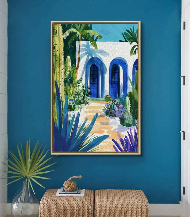 Tableau Blue Haven décoration intérieur séjour style méditerranéen, Massinart