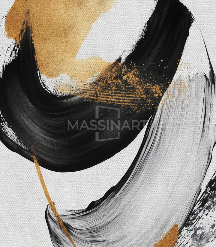 Composition abstraite verticale avec formes fluides, Massinart