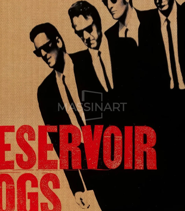 Mise en situation décoration affiche Reservoir Dogs Massinart — cadrage cadre noir