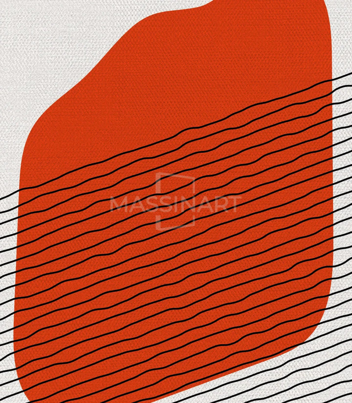 Détail panneau droit géométrie rouge lignes Massinart