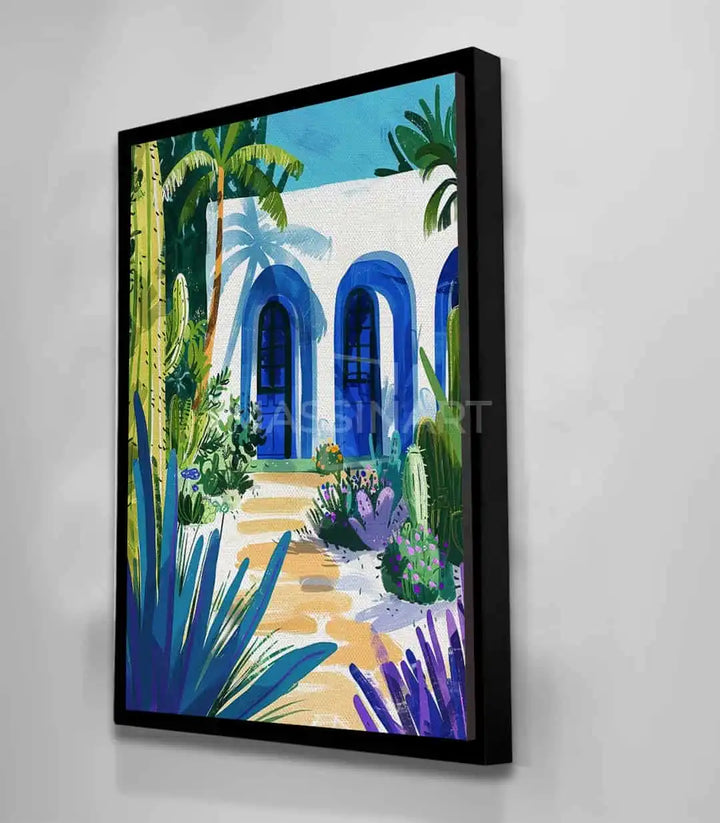 Tableau Blue Haven style salon marocain moderne et lumineux, Massinart