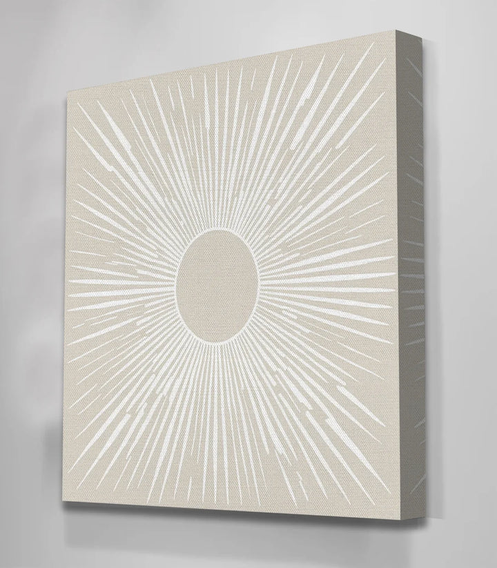 Tableau soleil rayonnant beige et blanc Massinart