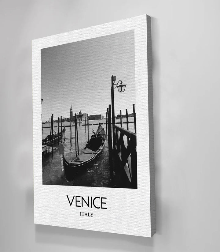 Tableau Gondoles Venise Italie noir et blanc — Décoration intérieur mur cadres Massinart