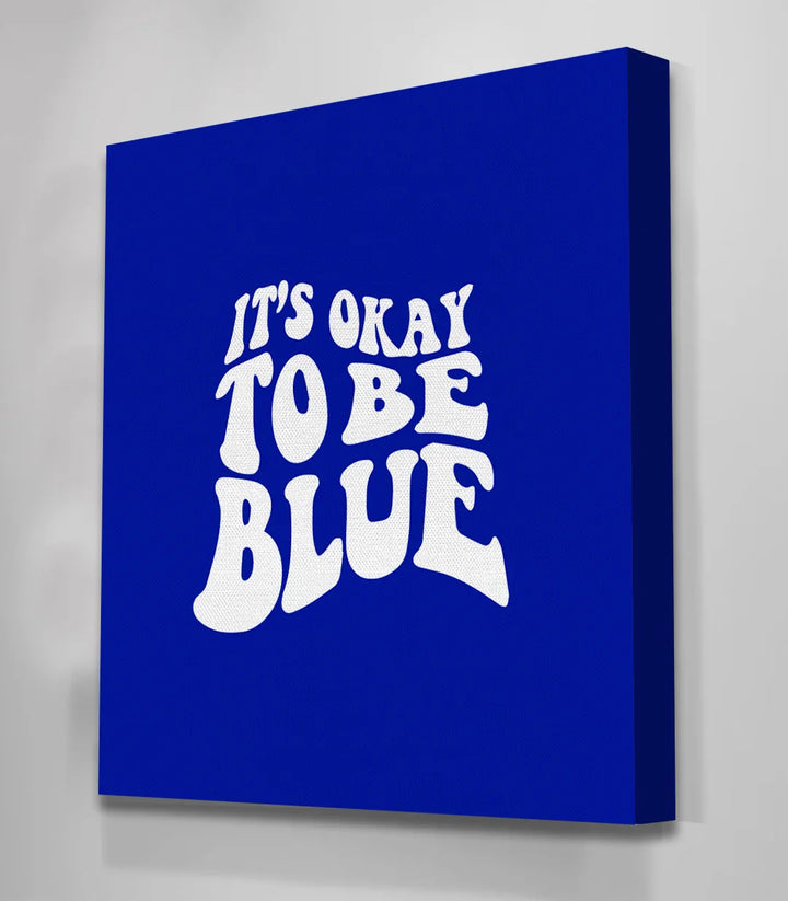 Tableau motifs abstraits ondulants bleu blanc Massinart décoration