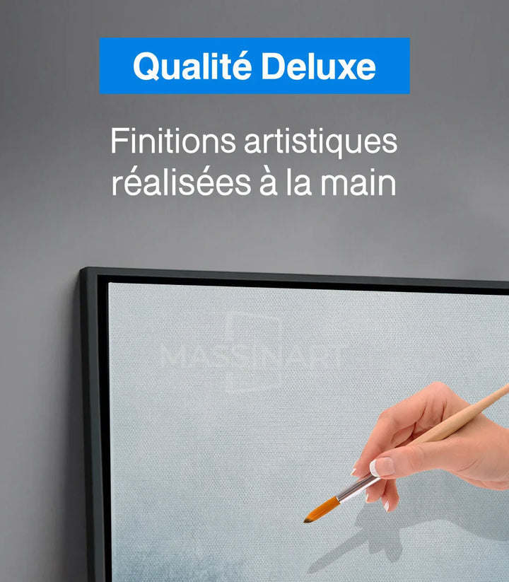 Tableau minimaliste forêt voilée décoration zen Massinart