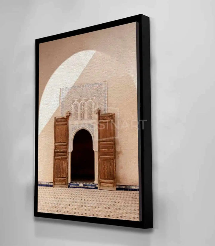 Tableau Aged Doorway architecture marocaine, simulation salon moderne Massinart