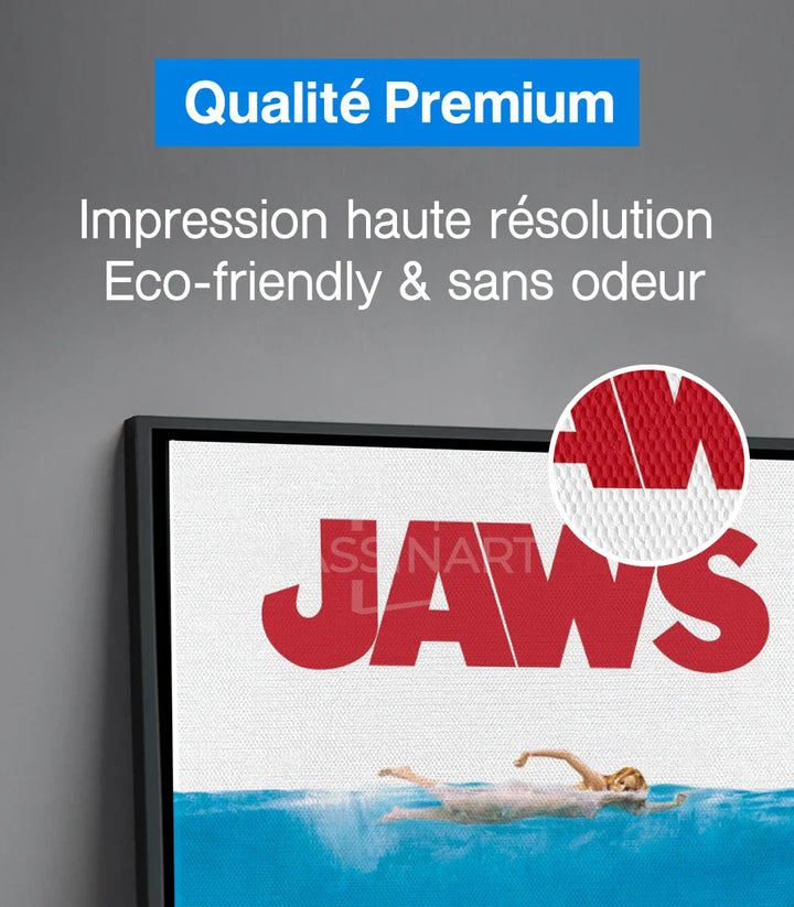Affiche Jaws requin pop-art bleu rouge Massinart