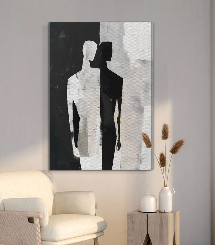 Détail composition minimaliste Massinart — contraste noir blanc géométrique