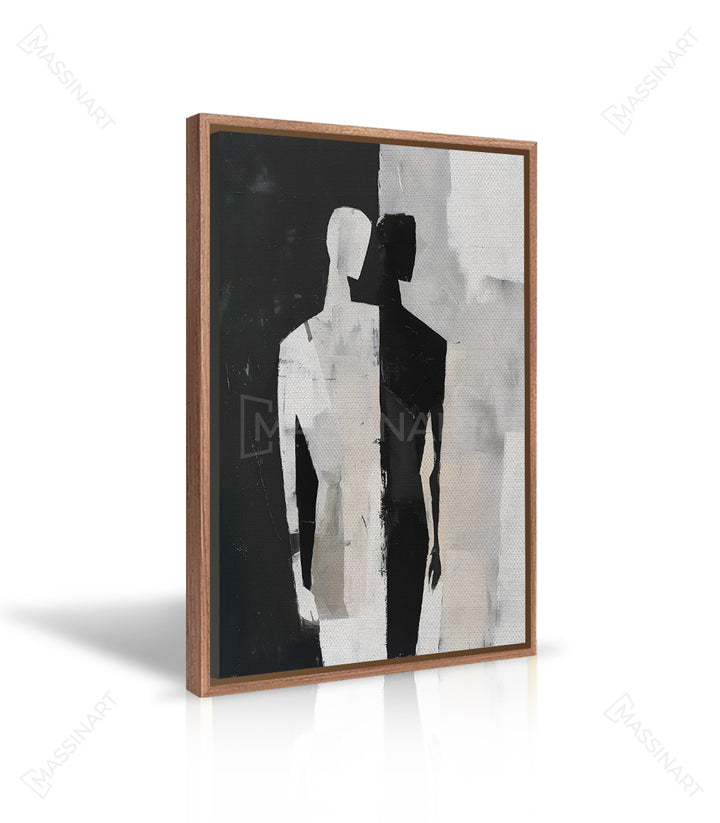 Vue rapprochée Massinart — Tableau silhouettes dualité noir et blanc
