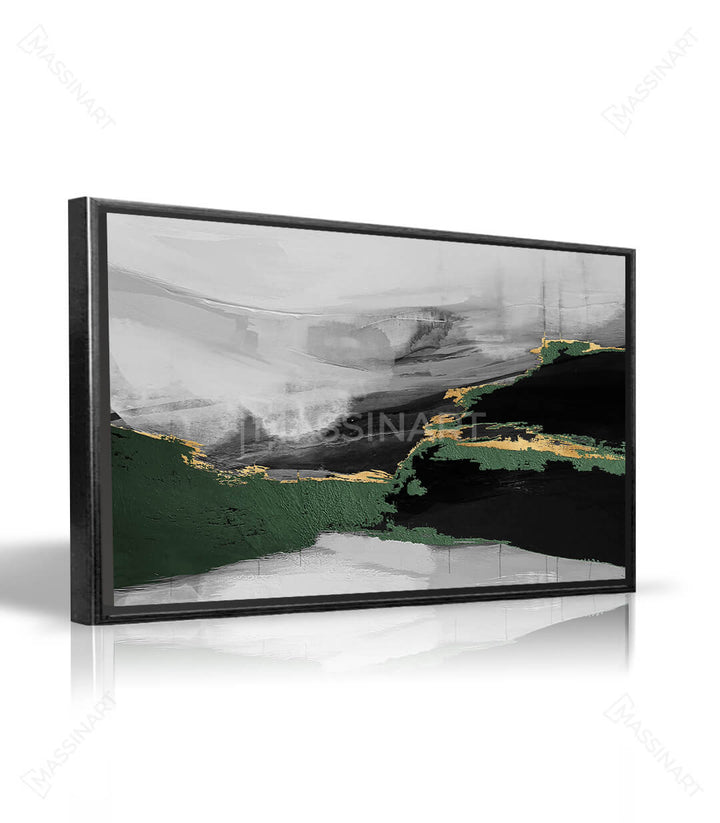 Tableau Lush Darkness cadre doré intérieur minimaliste Massinart
