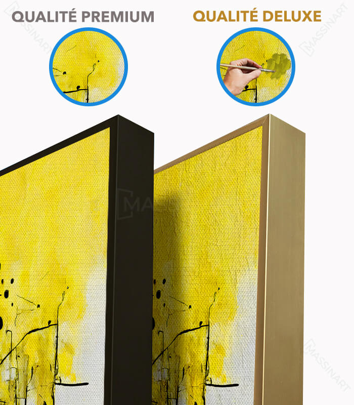 Tableau Yellow Fusion Massinart — emballage livraison prêt à accrocher