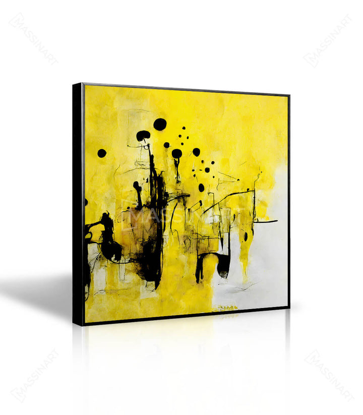 Tableau Yellow Fusion décoration intérieur contemporain salon élégant — Massinart