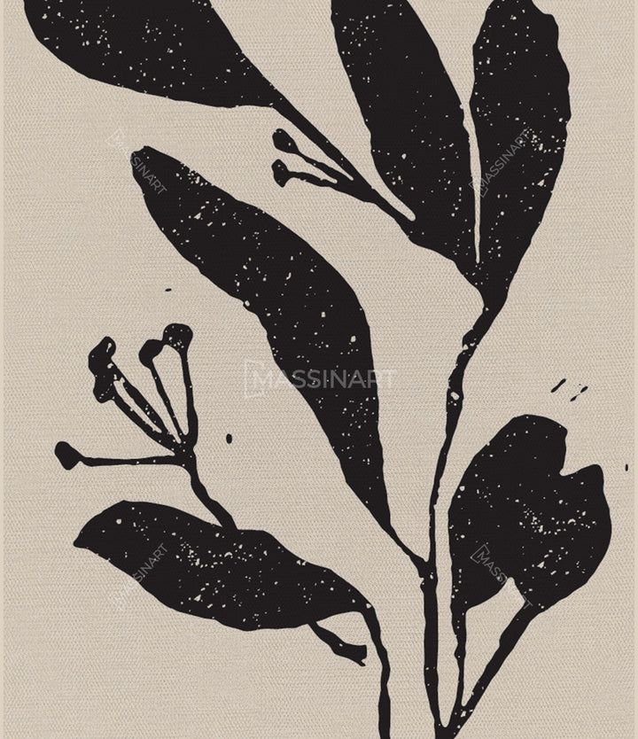 Ensemble trois tableaux plantes abstraites Massinart