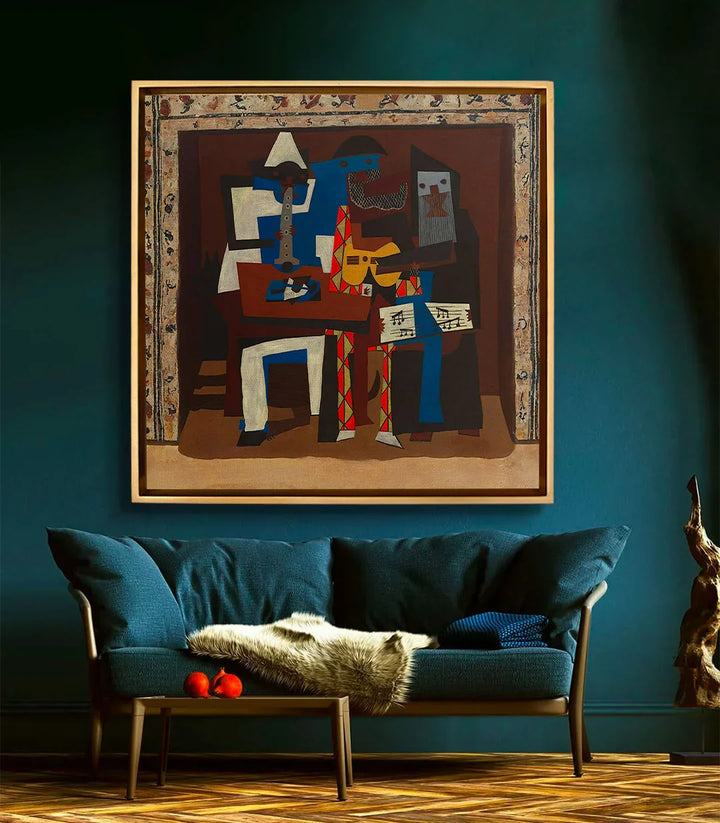 Décoration intérieur séjour — Tableau Three Musicians style cubiste composition abstraite Massinart