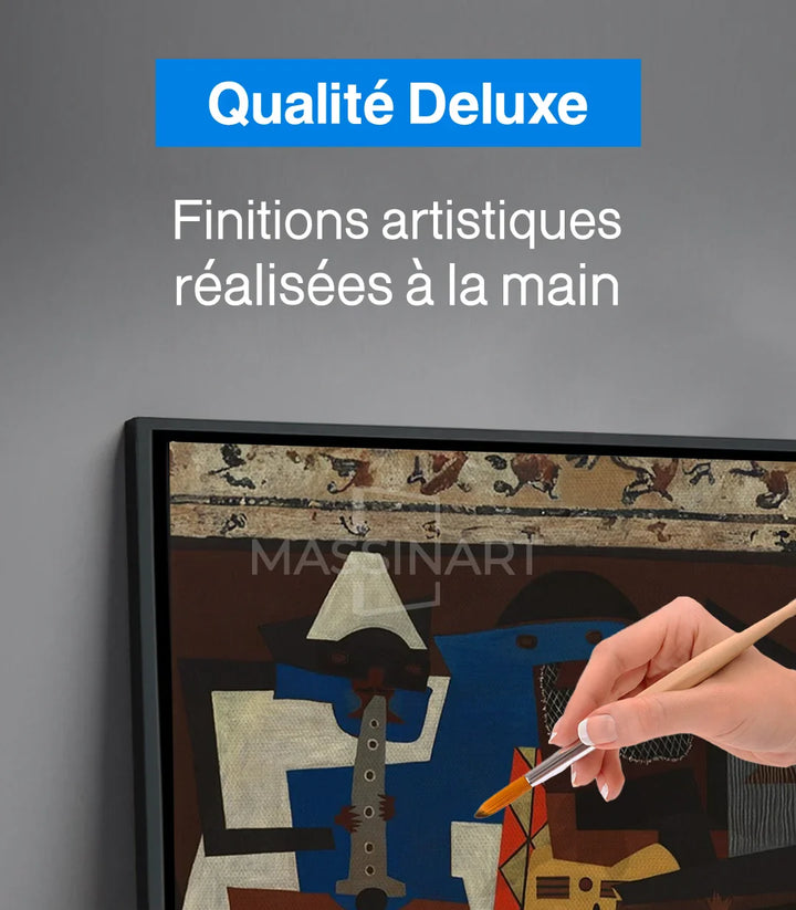 Mise en scène intérieur — Tableau Three Musicians art moderne cubiste Massinart