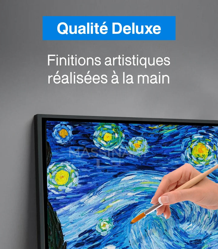 Tableau Nuit étoilée détail expression artistique - technique tourbillonnante Massinart