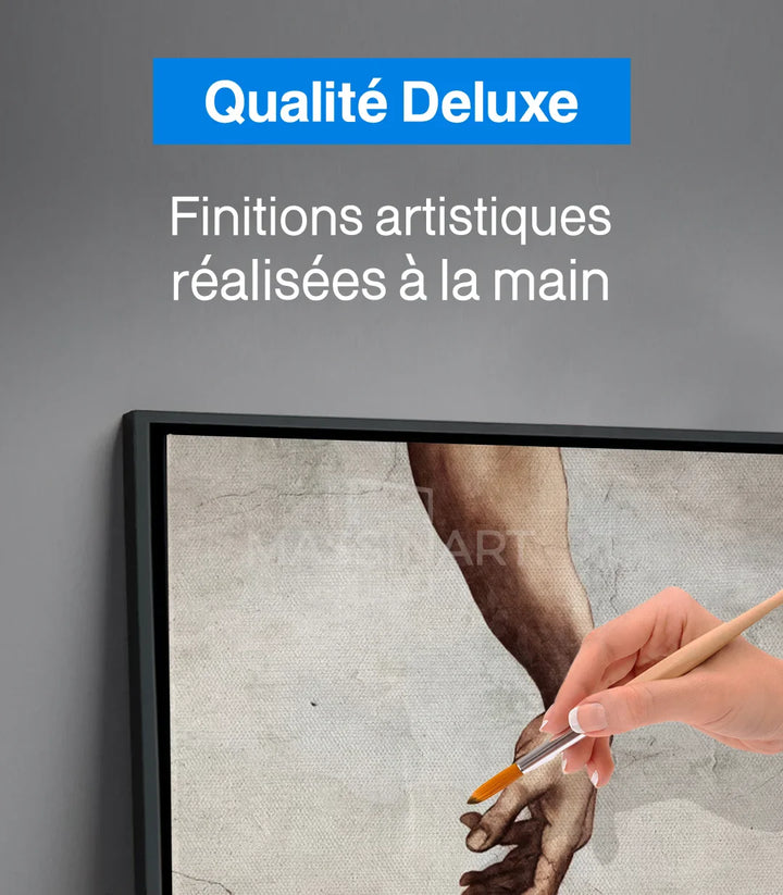 Tableau mains enlacées vertical style minimaliste Massinart