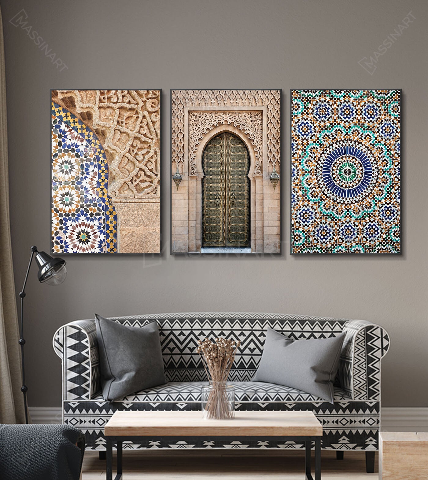 Tableaux décoratifs - Tableau décoratif African Soul - Décoration triptyque  Maroc