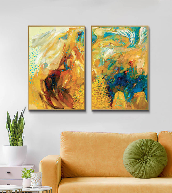 Tableau abstrait paysage dynamique décoration intérieur Massinart