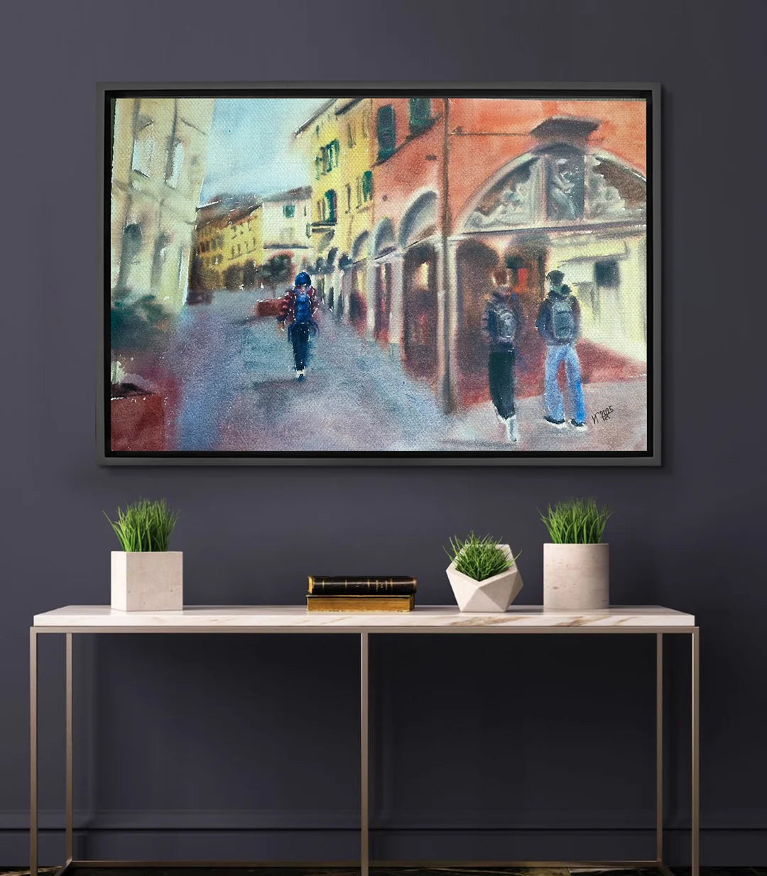 Quelque part sur Borgo Stretto - signé par l'artiste Iryna.