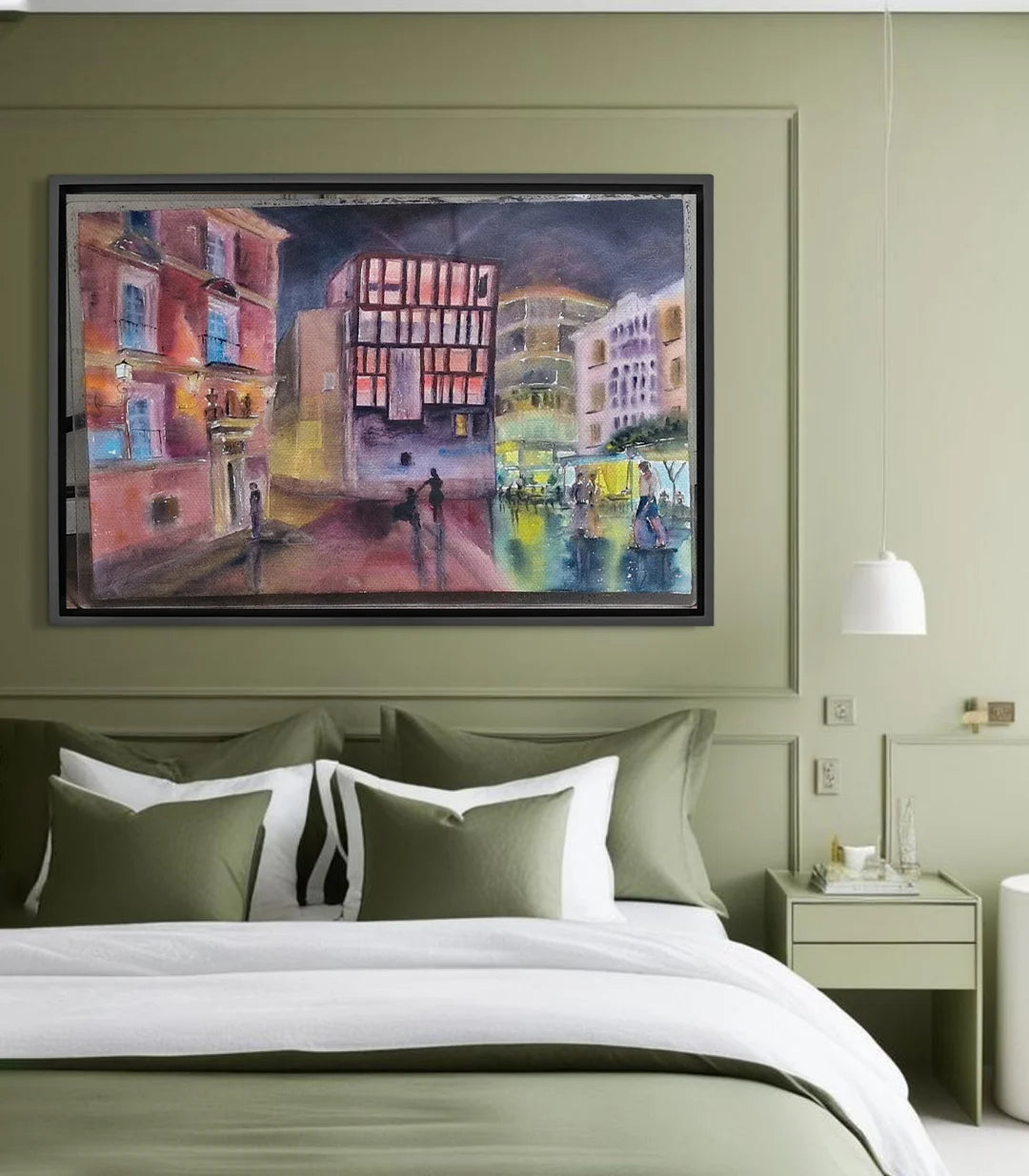 Nuit dans la ville de Murcie - signé par l'artiste Iryna.