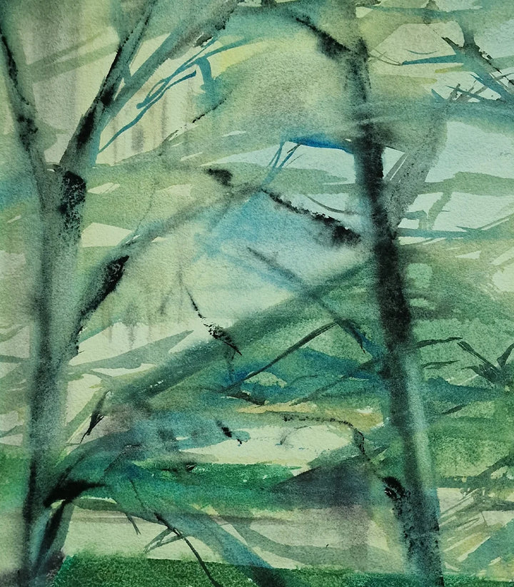 À travers les branches  - signé par l'artiste Iryna. – Massinart