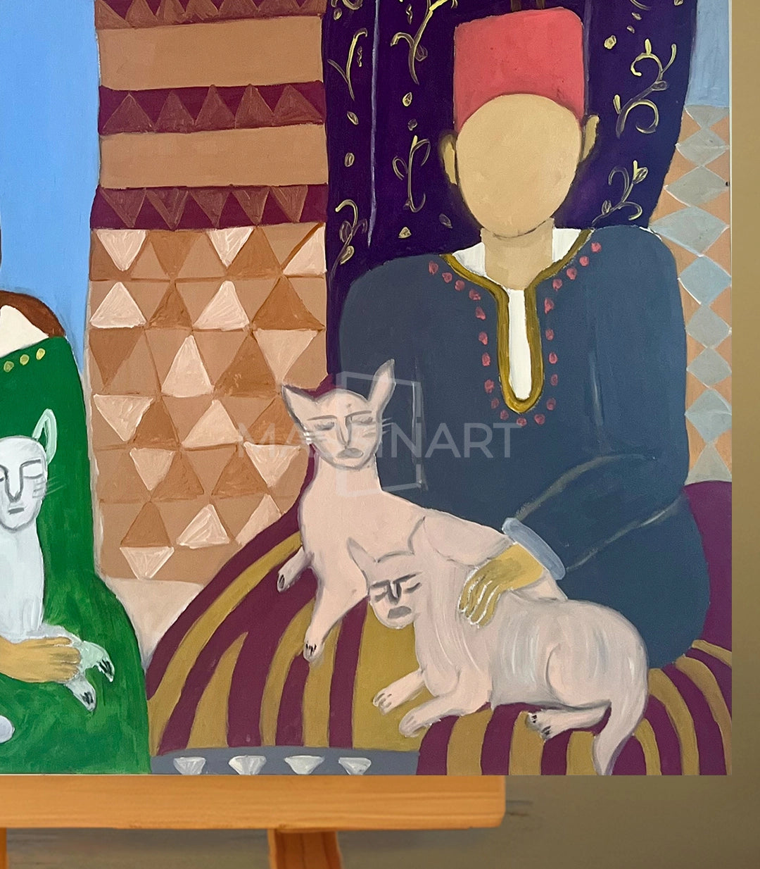 Moments de calme dans la Médina - signé par l'artiste Mohamed Acharki
