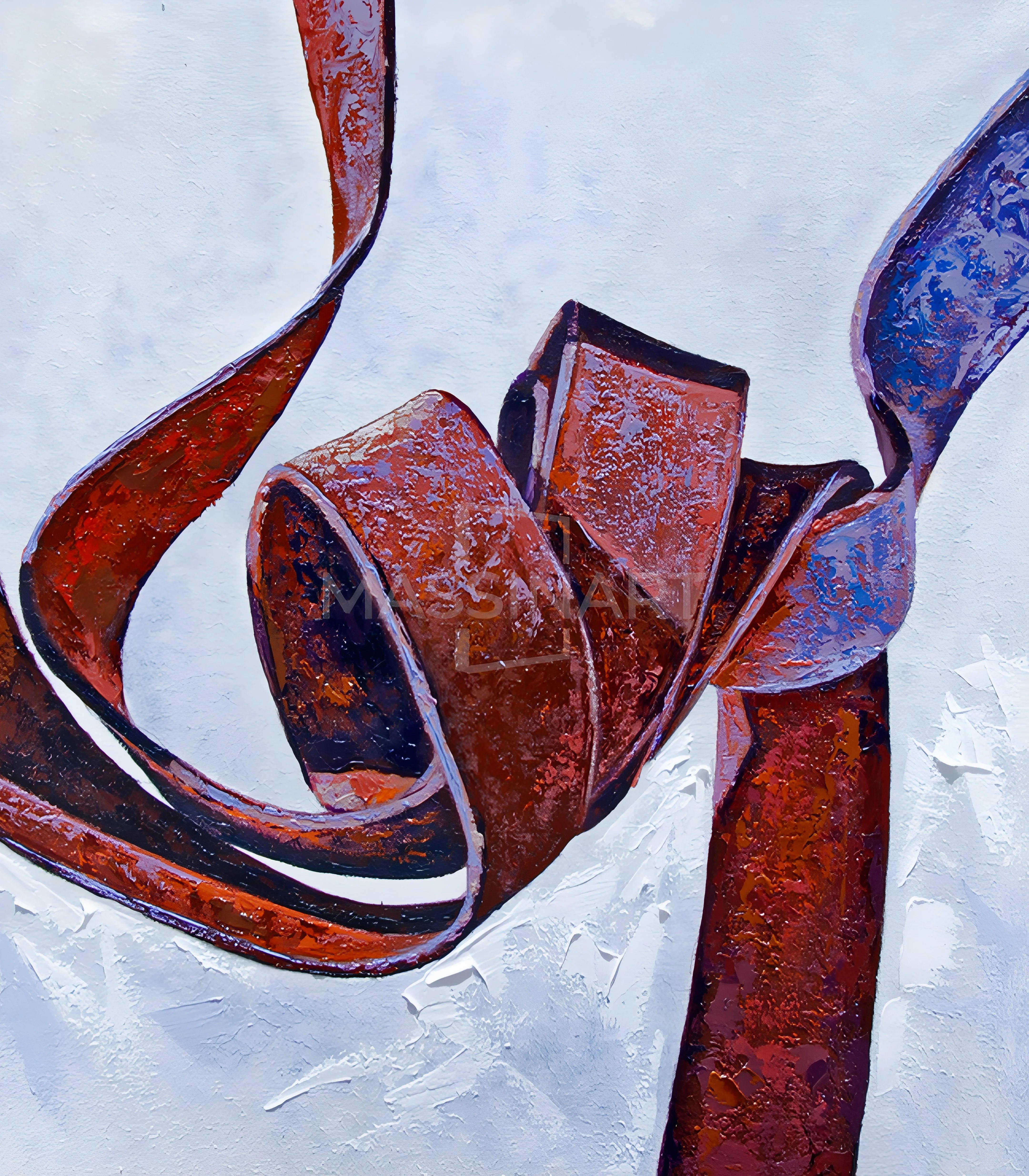 Nœud rouillé I - signé par l'artiste Mohamed Assalmi.