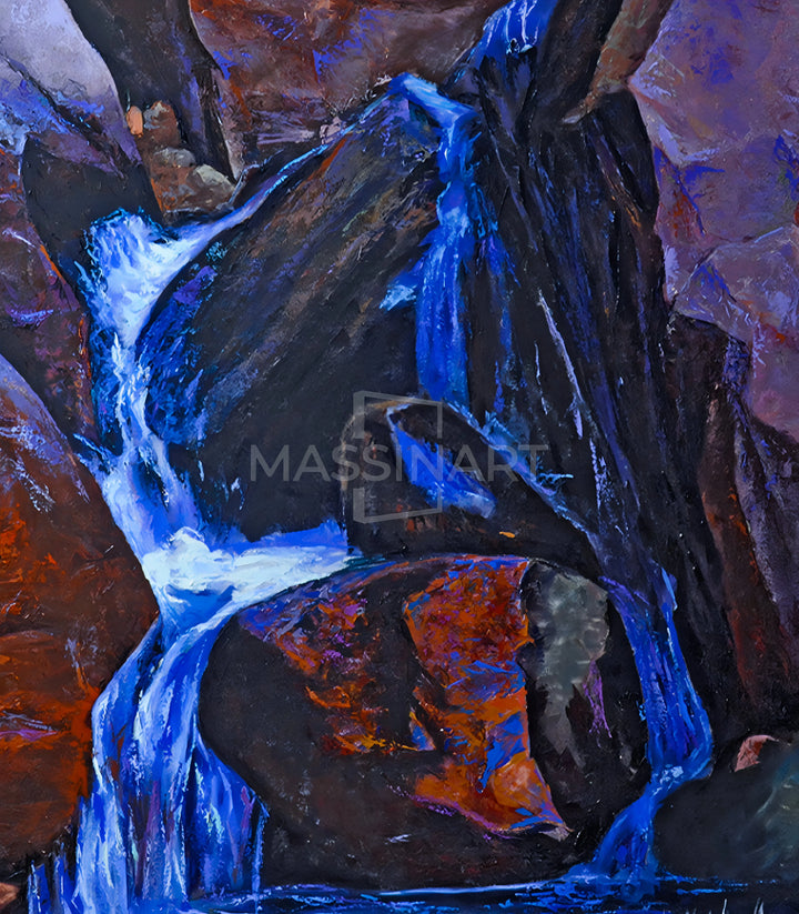 Cascade d'Imlil - signé par l'artiste Mohamed Assalmi. – Massinart