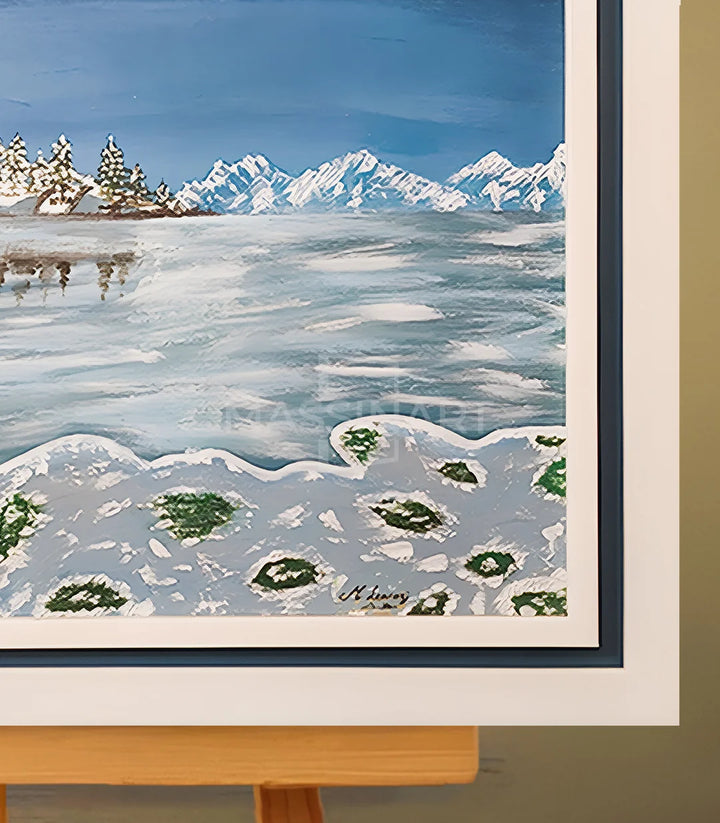 Paysage Neigeux  - signé par l'artiste Mounia Lemrozi. – Massinart
