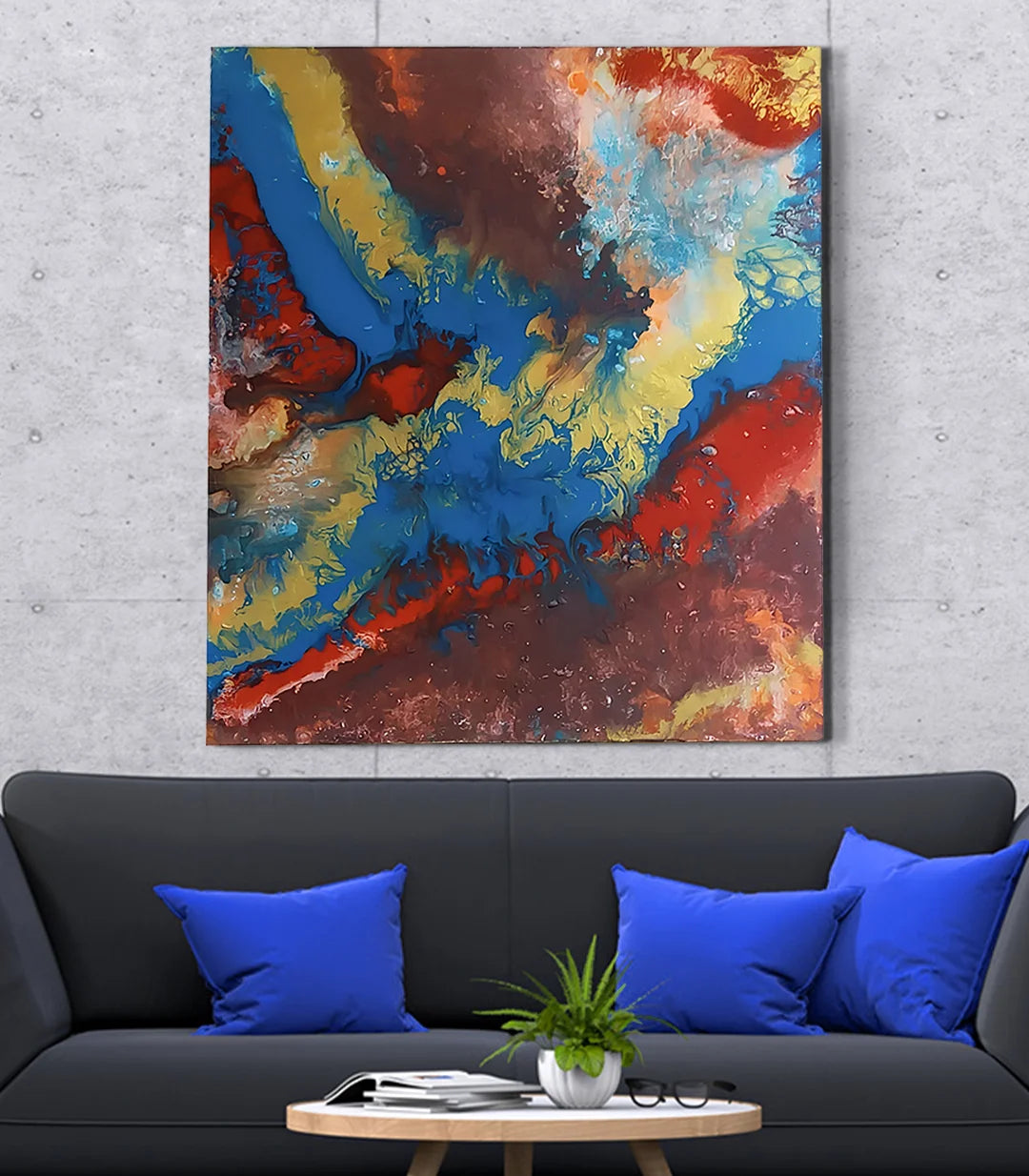 Océan pourpre - signé par l'artiste Nada ZR.