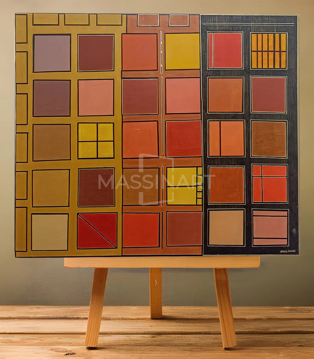 harmonie de carrés marrons - signé par l'artiste Nada ZR.