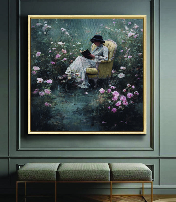 Tableau Floral Escape mis en situation décoration salon moderne Massinart