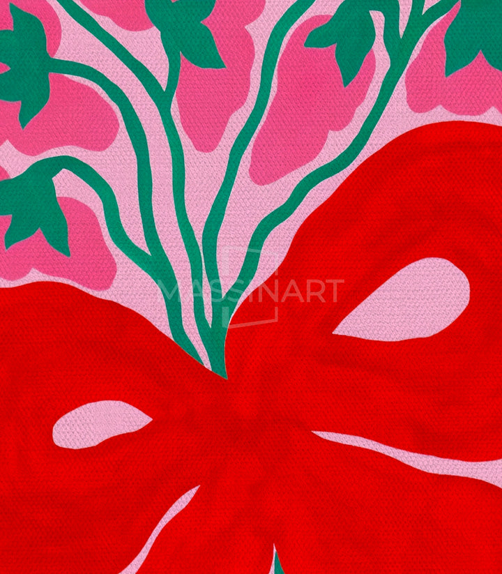 Tableau Radiant Flower second volet fleurs roses noeud rouge — Massinart
