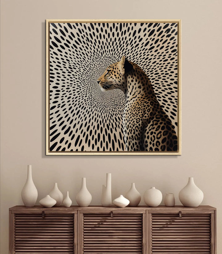 Décoration intérieur moderne tableau léopard motifs géométriques Massinart