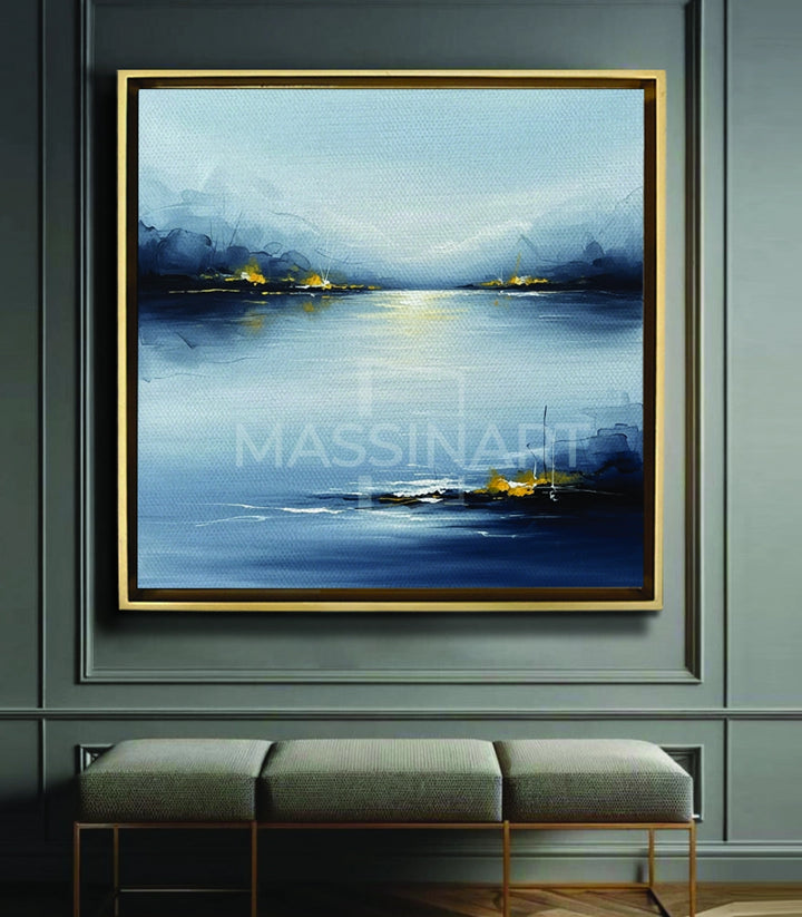 Tableau Cold Motion mise en situation salon moderne gris Massinart