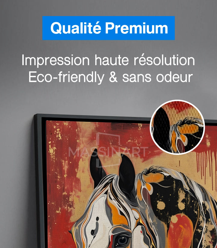 Tableau Radiant Soul perspective cadre noir mur orange Massinart