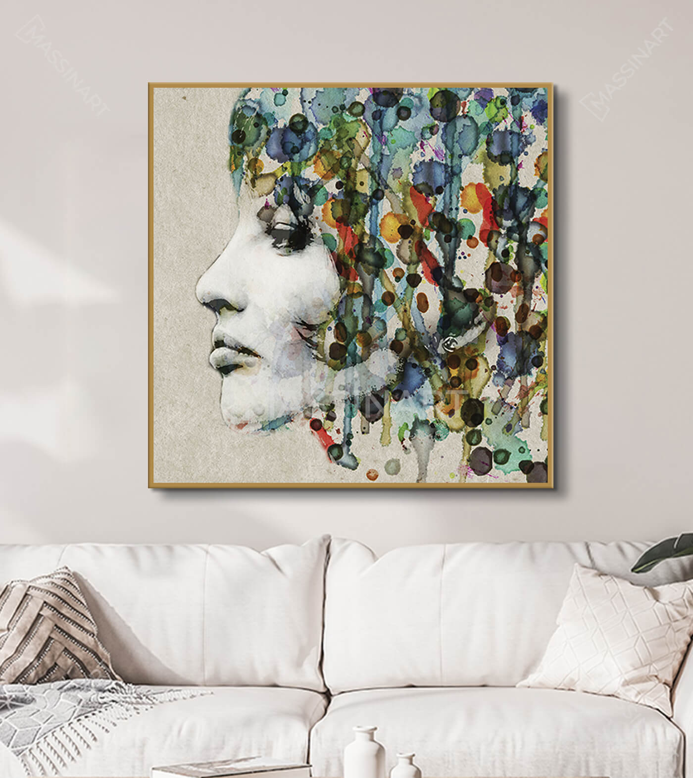 Watercolor woman portrait