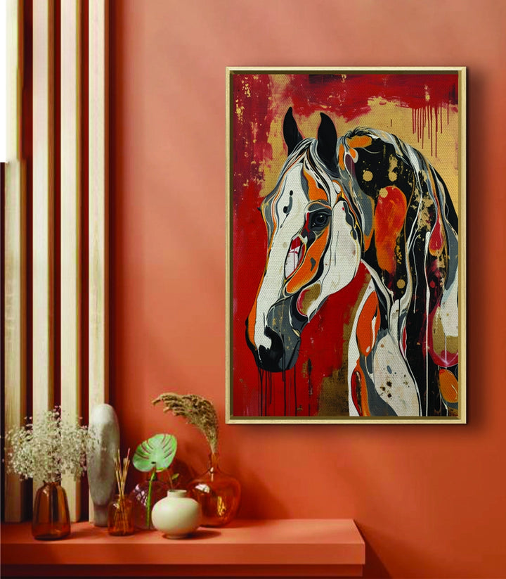 Décoration intérieur couloir Tableau Radiant Soul cheval coloré Massinart